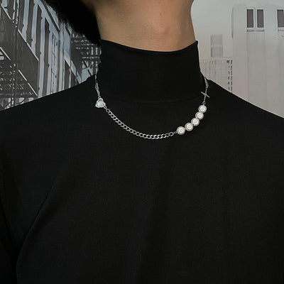 デザインシルバーパールネックレス  gm2355