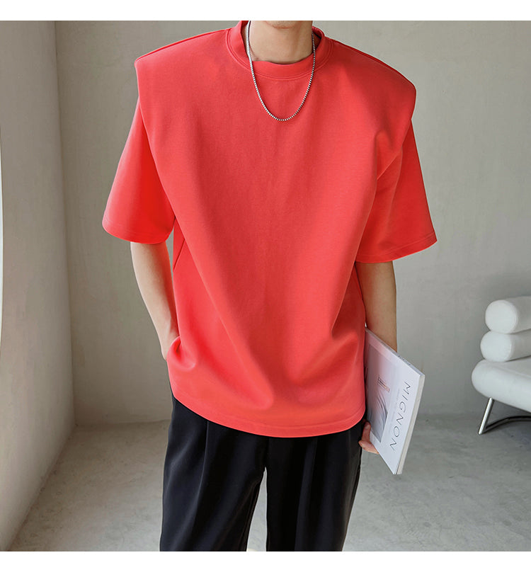 シンプルショルダーパッドTシャツ  gm2219