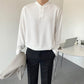 クルーネックハーフボタンTシャツ  gm3141