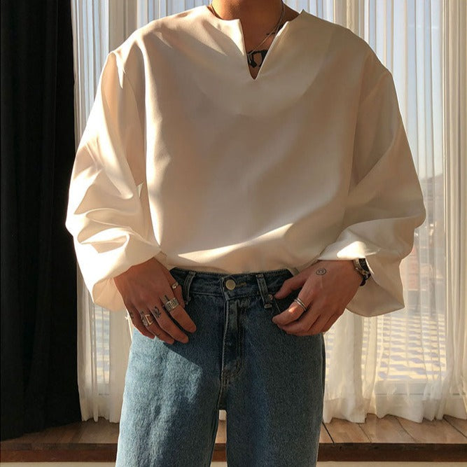 サマーVネックシフォンシャツ gm5195