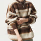ボーダー柄モヘアニット